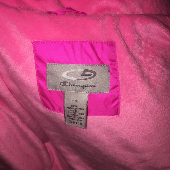 Pink Champion Girl's Jacket with Hood XL 14-16. - Picture 6 of 6